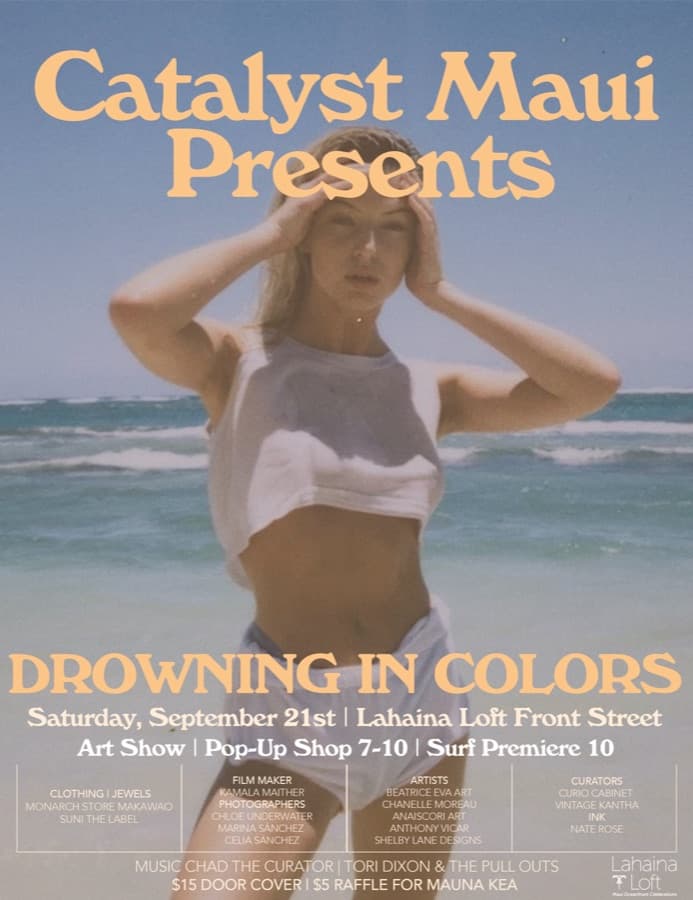 Flyer for Drowning in Colors at the Lahaina Loft