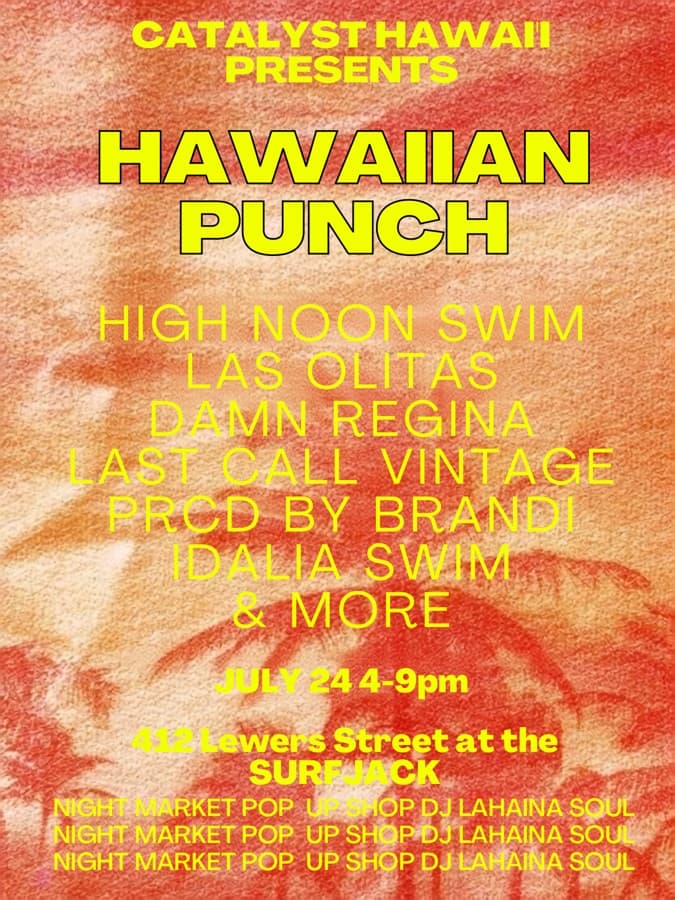Lineup side of the Hawaiian Punch flyer