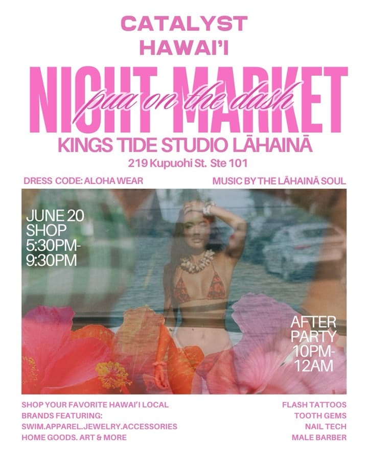Flyer for the Catalyst Night Market at Kings Tide Studio